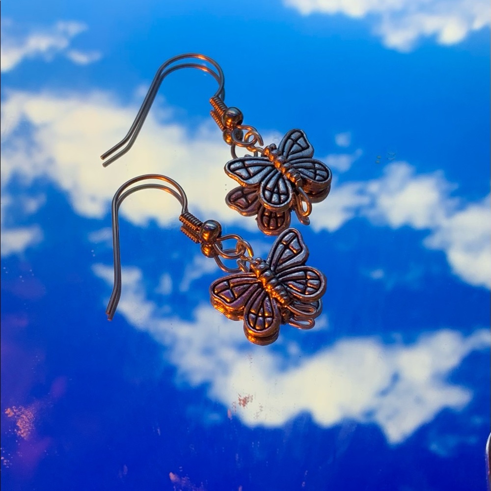silver butterfly earrings